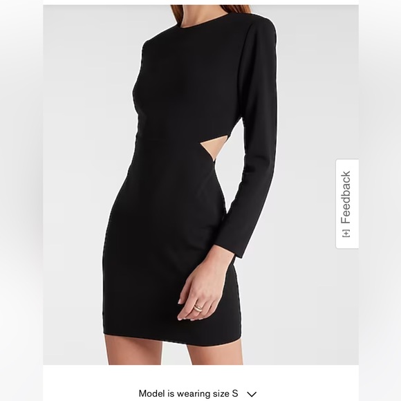 EXPRESS Strong Shoulder Side Cutout Mini Dress - Picture 14 of 15